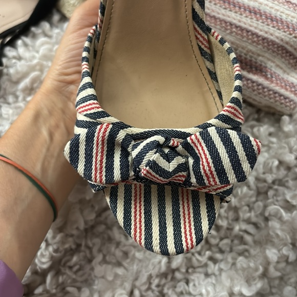 Just fab denim stripe wedge, platform, shoes, blue red and white size 8 1/2 - Picture 5 of 5